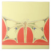 Vintage Art Nouveau Butterfly Pattern Frieze タイル (正面)