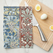 Vintage Art Nouveau Chestnut Floral Pattern キッチンタオル (四つ折り)