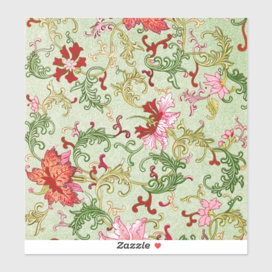 Vintage Art Nouveau Chinese Floral Chinoiserie シール (シート)