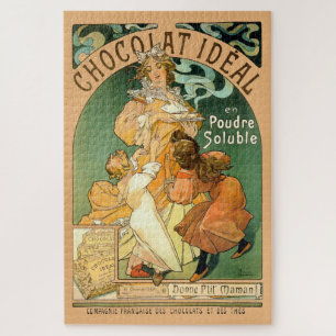 Vintage Art Nouveau Chocolate Ad by Alphonse Mucha ジグソーパズル