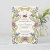 Vintage Art Nouveau Floral Wedding Invitation 招待状 (スタンド正面)