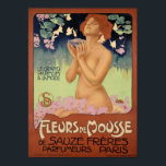 Vintage Art-Nouveau France Paris Perfume Ad Poster ポスター<br><div class="desc">A reproduction print of an ad promoting the "Foam Flower" fragrance made by Sauzé brothers in Paris, circa 1898. Fleurs de Mousse, de Sauzé frères, parfumeurs à Paris (Foam flowers, Sauze brothers, perfumers in Paris) Digitally refurbished to bring out the original colors, even better and fix as many imperfections as...</div>