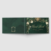 Vintage Art Nouveau Green and Gold Wedding ゲストブック (全面)