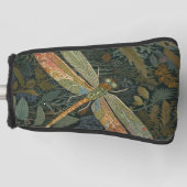 Vintage art nouveau green gold Dragonfly ゴルフヘッドカバー (正面)