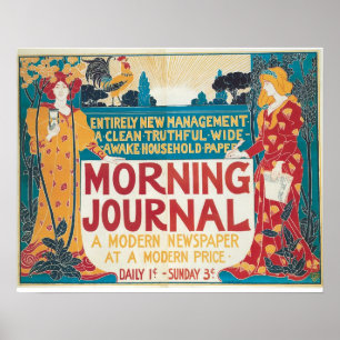 Vintage Art Nouveau new newspaper ad ポスター
