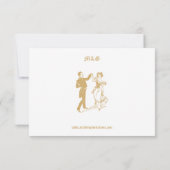 Vintage Art Nouveau Style Wedding サンキューカード (裏面)