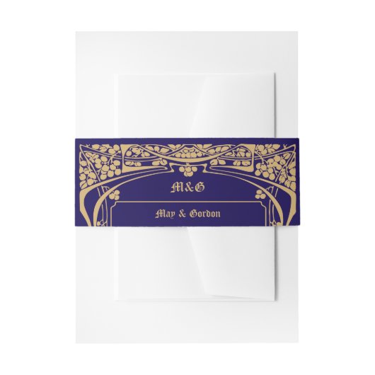 Vintage Art Nouveau Style Wedding 招待状ベリーバンド (正面例)