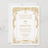 Vintage Art Nouveau Style Wedding 招待状 (正面)