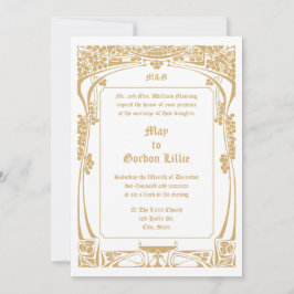 Vintage Art Nouveau Style Wedding 招待状