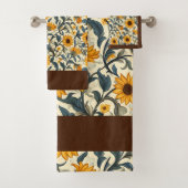 Vintage Art Nouveau Sunflower Pattern バスタオルセット (インサイチュ)