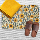 Vintage Art Nouveau Sunflower Pattern バスマット