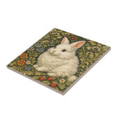 Vintage art nouveau white rabbit  タイル (側面)