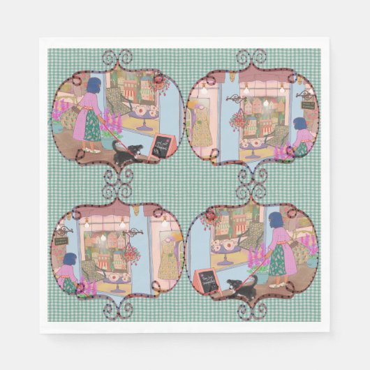 Vintage Art Paper Napkins スタンダードランチョンナプキン (正面)