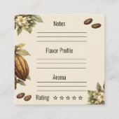 Vintage Artisan Chocolate Tasting Notes スクエア名刺 (裏面)