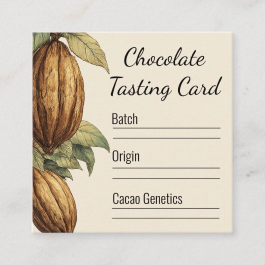 Vintage Artisan Chocolate Tasting Notes スクエア名刺 (正面)