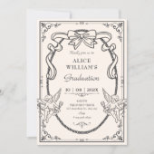 Vintage artistic baroque graduation 招待状 (正面)