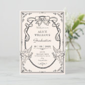 Vintage artistic baroque graduation 招待状 (スタンド正面)