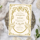 Vintage artistic baroque wedding  招待状