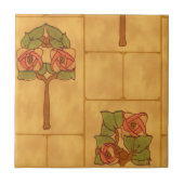 Vintage Arts & Crafts Floral Bouquets Pattern タイル (正面)