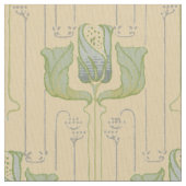 Vintage Arts & Crafts Style Tulip Pattern ファブリック (クローズアップ)