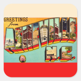 Vintage Asheville NC Postcard スクエアシール