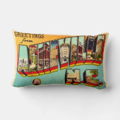 Vintage Asheville NC Postcard Throw Pillow ランバークッション (裏面)