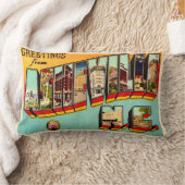Vintage Asheville NC Postcard Throw Pillow ランバークッション (ブランケット)