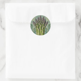 Vintage Asparagus Art Nouveau Style Kitchen Art ラウンドシール