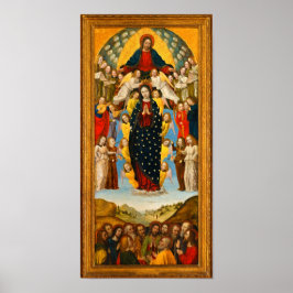 Vintage Assumption of the Virgin with Angels ポスター