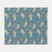 Vintage Astronauts フリースブランケット (正面(横))