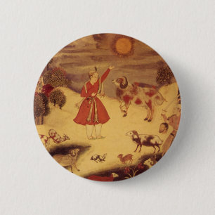 Vintage Astronomy, Antique Asian Celestial Art 缶バッジ