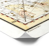 Vintage Astronomy Constellations Map ポスター (角)