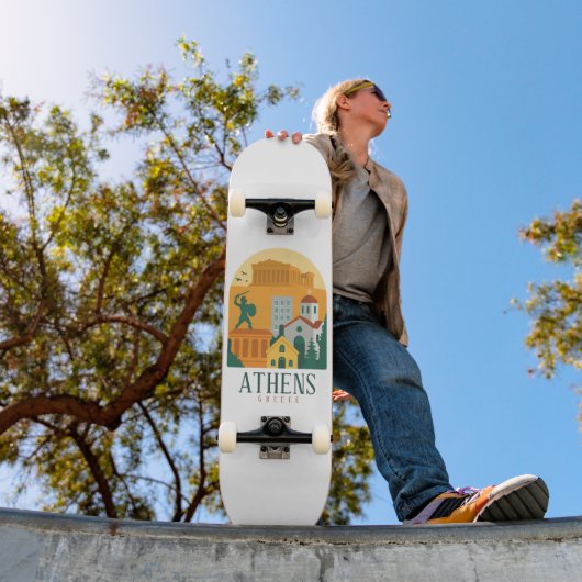 Vintage Athens Greece Parthenon Travel Skateboard スケートボード (室外1)