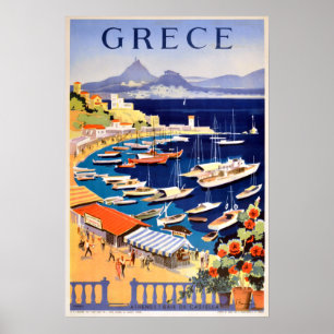 Vintage Athens Greece Travel ポスター