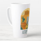 Vintage Athens Greece Travel – Parthenon カフェラテマグ (左アングル)