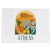 Vintage Athens Greece Travel – Parthenon ラージペーパーバッグ (裏面)