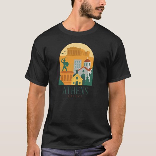 Vintage Athens Greece Travel – Parthenon Tシャツ (正面)