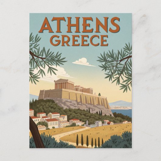 Vintage Athens Travel ポストカード (正面)