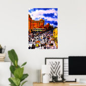 Vintage Atlantic City Boardwalk Crowd Poster ポスター (ホームオフィス)