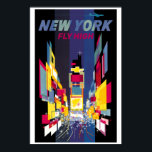 Vintage Atomic Age New York Times Square Airline ポスター<br><div class="desc">This is a digitally enhanced print of a colorful vintage mid-century atomic age airline poster that shows an abstract interpretation of Times Square in New York with a  jet and Jetstream at the top of the image.</div>