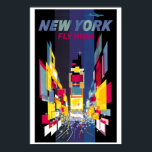 Vintage Atomic Age New York Times Square Airline ポスター<br><div class="desc">This is a digitally enhanced print of a colorful vintage mid-century atomic age airline poster that shows an abstract interpretation of Times Square in New York with a  jet and Jetstream at the top of the image.</div>