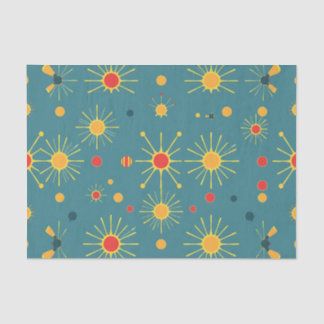 Vintage Atomic Burst Teal Pattern 薄葉紙