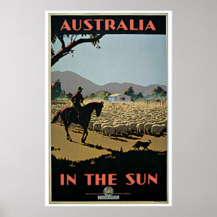 Vintage Australia in the Sun Travel Poster ポスター