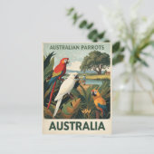 Vintage Australia Parrots Wildlife ポストカード (スタンド正面)
