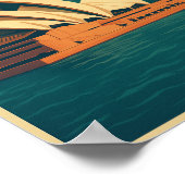 Vintage Australia Sydney Opera House ポスター (角)