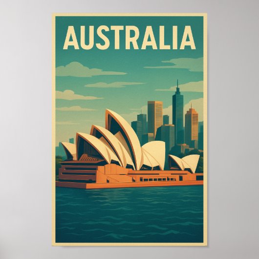 Vintage Australia Sydney Opera House ポスター (正面)