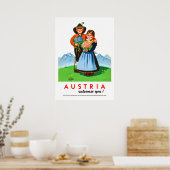 Vintage Austria Travel Poster Retro Alpine ポスター (キッチン)