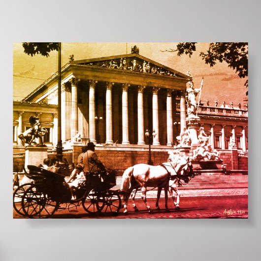 Vintage Austria Vienna parliament ポスター (正面)