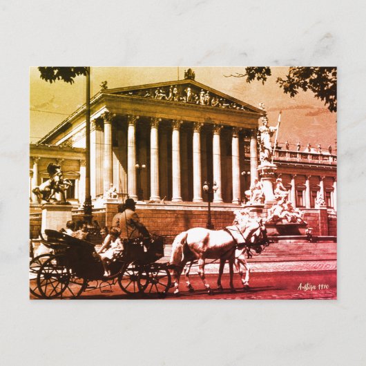 Vintage Austria Vienna parliament ポストカード (正面)