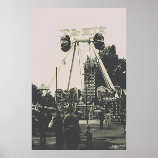 Vintage Austria Vienna Prater amusement park ポスター (正面)